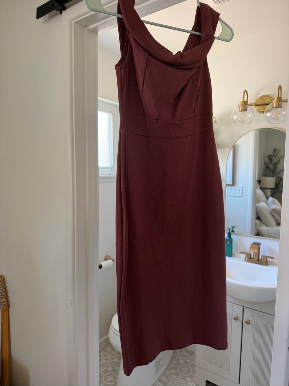 Windsor Wine Sleeveless Cowl Neck Midi Dress